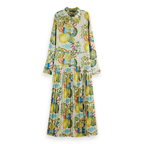 Scotch & Soda Maxi Pleated Dress Embassy Print